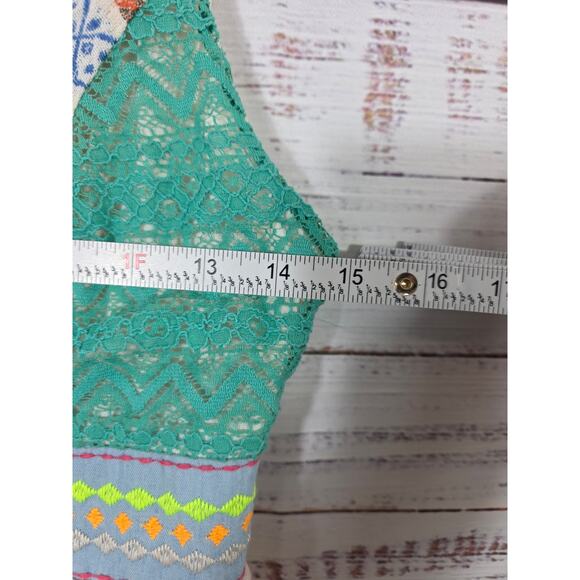 Flying Tomatoe Maxi Dress Open Back Embroidered Patchwork Boho Size S - Picture 6 of 6